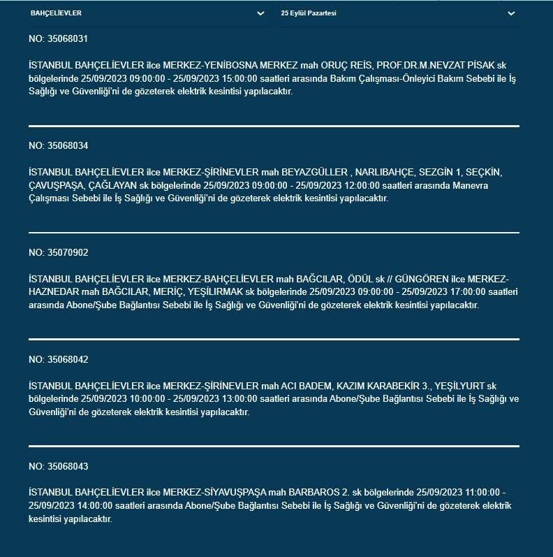 BEDAŞ İstanbul’un 22 ilçesinde elektriklerin kesileceğini duyurdu - Resim: 20